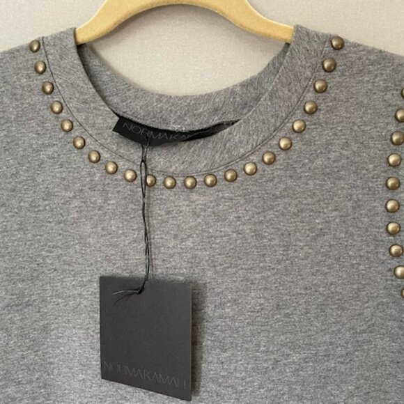 Norma Kamali Stoned Terry Sleeveless Sweatshirt Gray - Picture 3 of 4